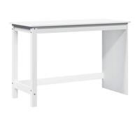 Desk Solid Pine Wood White 112x50x75cm Minimalist Matte Home Office Sturdy Build