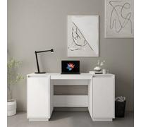 Vidaxl Desk White 140X50X75 Cm Solid Wood Pine Desks
