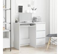 vidaXL Desk White Engineered Wood Computer Desk Workstation Working Table
