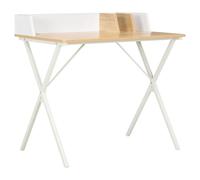 Vidaxl Desk White And Natural 80X50X84 Cm, White
