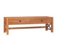 vidaXL Desk with 2 Drawers 140x40x45 cm Recycled Teak Wood Work Console Table
