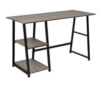 Vidaxl Desk With 2 Shelves Grey And Oak