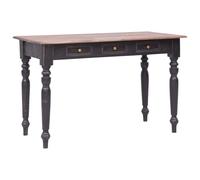 vidaXL Desk with 3 Drawers Writing Table Office Study Desk Solid Mahogany Wood