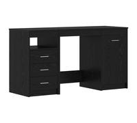 VidaXL Desk With Door 2 Pcs Black Oak 140 X 50 X 76 Cm Engineered Wood