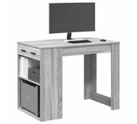 vidaXL Desk with Drawer and Shelf Grey Sonoma 102x62x77.5 cm Engineered Wood