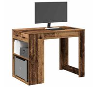 vidaXL Desk with Drawer and Shelf Old Wood 102x62x77.5 cm Engineered Wood