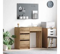 vidaXL Brown Artisan Oak Wood Composite Desk Compact Storage Space