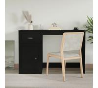 vidaXL Desk with Drawer Black 115x50x75 cm Engineered Wood