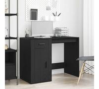 Vidaxl Desk Black Oak Engineered Wood Medium Storage Writing Desk, Black