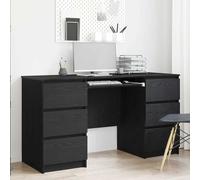 vidaXL Desk with Drawer Black Oak 140 x 50 x 76 cm Engineered Wood