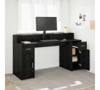 vidaXL Desk with Drawer Black oak 160 x 55 x 91 cm Engineered wood