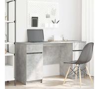 Vidaxl Desk Concrete Grey Engineered Wood 140 X 49 X 76 Cm Study Desk, Grey