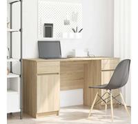 vidaXL Desk with Drawer Sonoma oak 140 x 49 x 76 cm Engineered wood