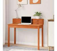 vidaXL Desk with Drawer Wax Brown 110 x 50 x 93 cm Soild Pine Wood