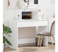 vidaXL Desk with Drawer White 100 x 50 x 78 cm Engineered Wood, Office, Rectangular, Minimalist, Durable, Modern Desk with Storage and Ergonomic Design for Efficient Workspaces