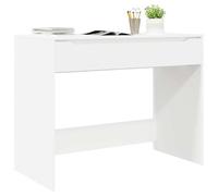 vidaXL Desk with Drawer White 100 x 50 x 78 cm Engineered Wood, Office, Rectangular Modern Writing Desk, Compact Work, Engineered Wood, Smooth Texture, Simple Assembly, Minimalist