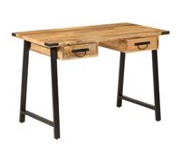 Desk with Drawers Writing Computer Solid Wood Mango and Iron vidaXL