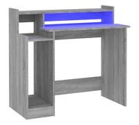 Vidaxl Desk With Led Lights Grey Sonoma 97X45X90 Cm Engineered Wood
