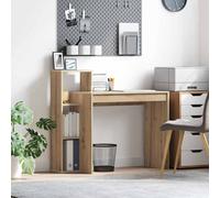 vidaXL Desk with Shelf Artisan Oak 100 x 40 x 90 cm Engineered Wood
