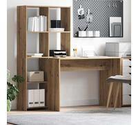 VidaXL Desk With Shelf Artisan Oak 138.5 X 55 X 143 Cm Engineered Wood