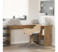 vidaXL Desk with Shelf Artisan Oak 142 x 102 x 73 cm Engineered Wood