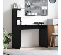 vidaXL Desk with Shelf Black Oak 102 x 50 x 124 cm Engineered Wood
