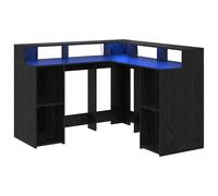 vidaXL Desk with Shelf Black Oak 130 x 130 x 91 cm Engineered wood, Compact Mode