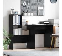 vidaXL Desk with Shelf Black Oak 131.5 x 50 x 106.5 cm Engineered Wood