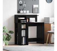 vidaXL Desk with Shelf Black Oak 90 x 48 x 101.5 cm Engineered Wood