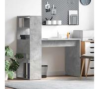 vidaXL Desk with Shelf Concrete Grey 113 x 54 x 120 cm Engineered Wood