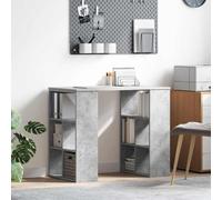 vidaXL Desk with Shelf Concrete Grey 90 x 50 x 75 cm Engineered Wood