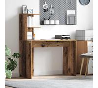 vidaXL Desk with Shelf Old Wood 102 x 50 x 124 cm Engineered Wood