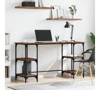 vidaXL Desk with Shelf Old Wood 140 x 50 x 75 cm Engineered Wood