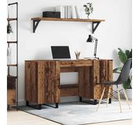 vidaXL Desk with Shelf Old wood 140 x 50 x 75 cm Engineered wood