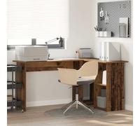 vidaXL Desk with Shelf Old Wood 142 x 102 x 73 cm Engineered Wood