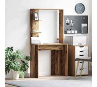 vidaXL Desk with Shelf Old Wood 78.5 x 37 x 154.5 cm Engineered Wood