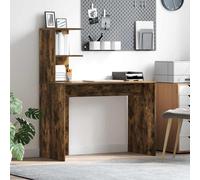 vidaXL Desk with Shelf Smoked Oak 102 x 50 x 124 cm Engineered Wood