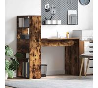 vidaXL Desk with Shelf Smoked Oak 113 x 54 x 120 cm Engineered Wood