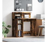 vidaXL Desk with Shelf Smoked Oak 90 x 48 x 101.5 cm Engineered Wood