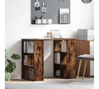 vidaXL Desk with Shelf Smoked Oak 90 x 50 x 75 cm Engineered Wood