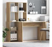 VidaXL Desk With Shelf Sonoma Oak 138.5 X 55 X 143 Cm Engineered Wood