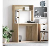 vidaXL Desk with Shelf Sonoma Oak 91 x 50 x 149 cm Engineered Wood
