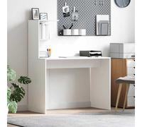 vidaXL Desk with Shelf White 102 x 50 x 124 cm Engineered Wood