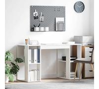 vidaXL Desk with Shelf White 130 x 50.5 x 75 cm Engineered Wood
