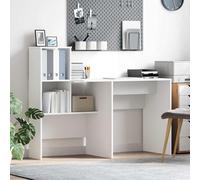 vidaXL Desk with Shelf White 131.5 x 50 x 106.5 cm Engineered Wood