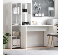 vidaXL Desk with Shelf White 138.5 x 55 x 143 cm Engineered Wood