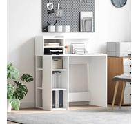 vidaXL Desk with Shelf White 90 x 48 x 101.5 cm Engineered Wood
