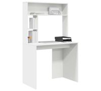 vidaXL Desk with Shelf White 91 x 50 x 149 cm Engineered Wood, Living Room, Modern Desk, Compact, Study Table, Durable Workspace, Multi-Functional, Organized, Stylish