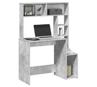 vidaXL Desk with Shelves Concrete Grey 100x45x140 cm Engineered Wood
