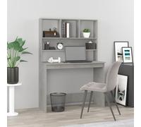 vidaXL Desk with Shelves Concrete Grey 102x45x148 cm Engineered Wood